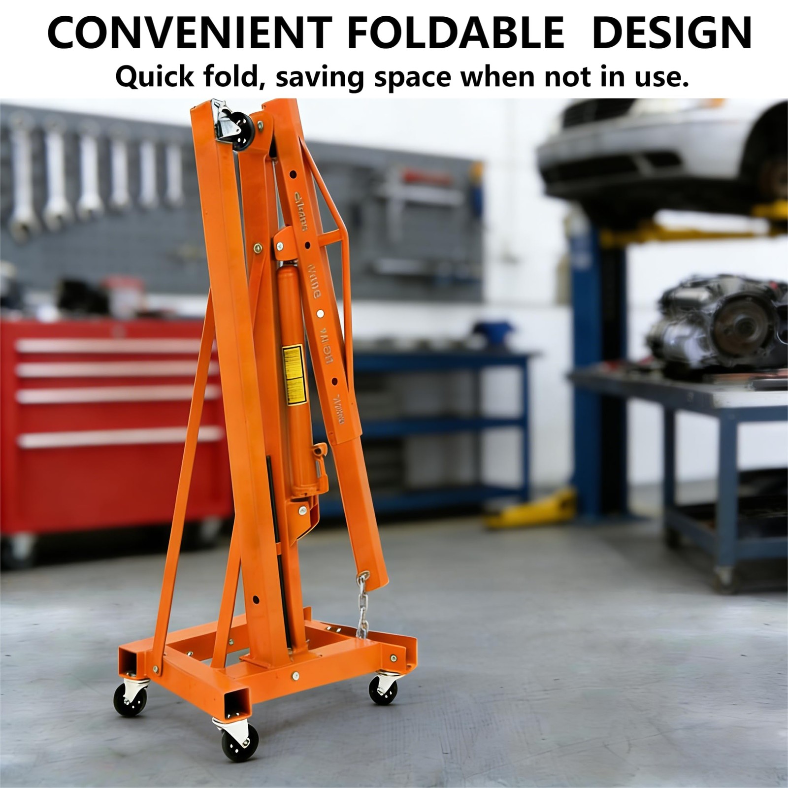 Engine Hoist with Lever Folding Cherry Picker Engine Hoist Folding Shop Crane US