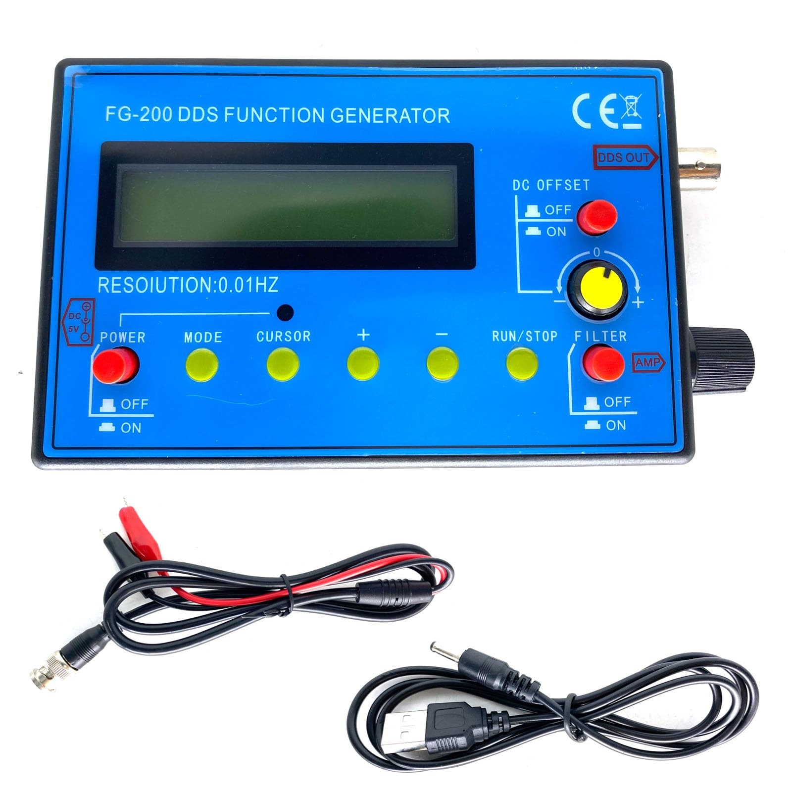 FG200 DDS Function Signal Generator 0.01Hz 500Khz Frequency Counter Signal So...