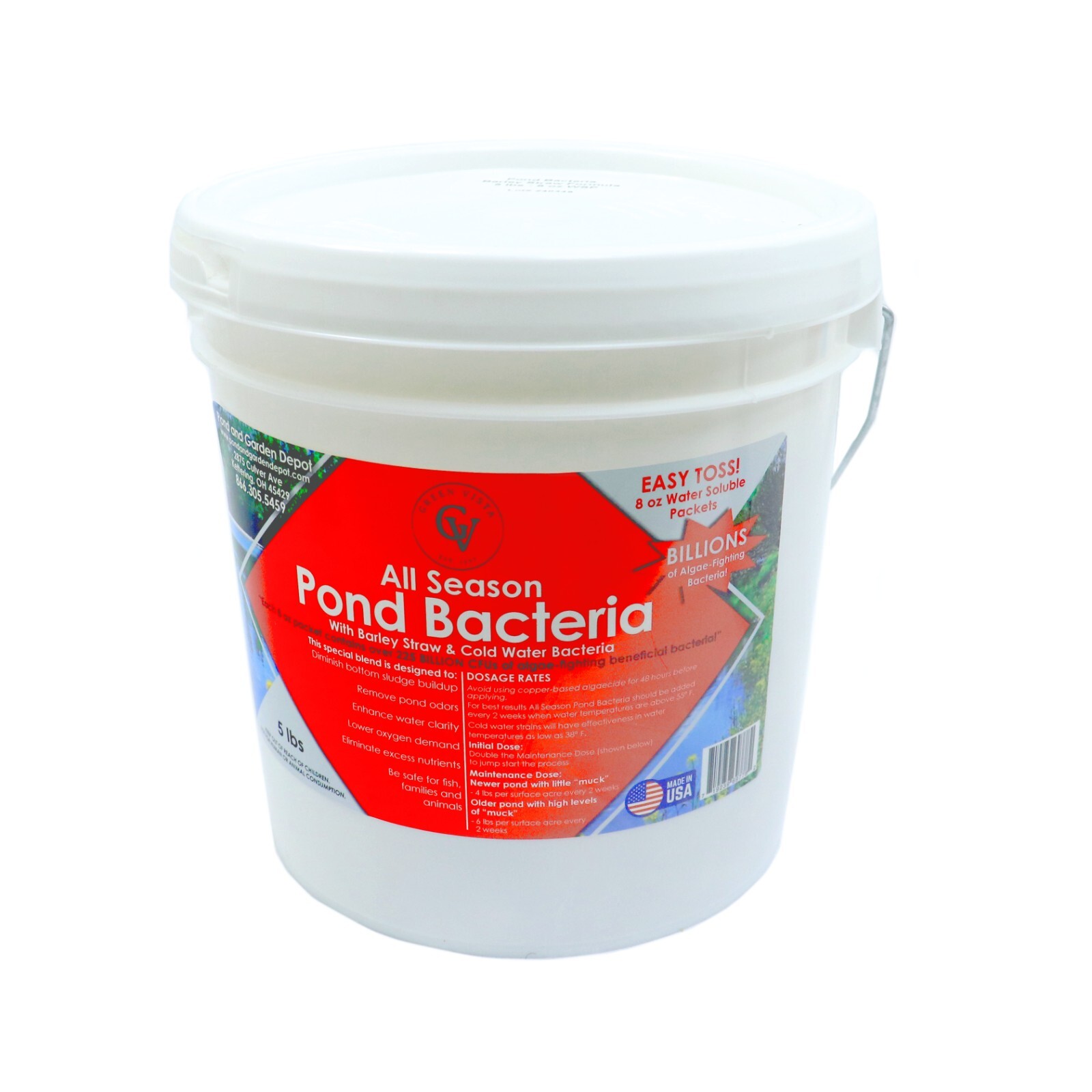 Green Vista All Season Natural Pond Beneficial Bacteria Treatment | 5 & 10 lbs