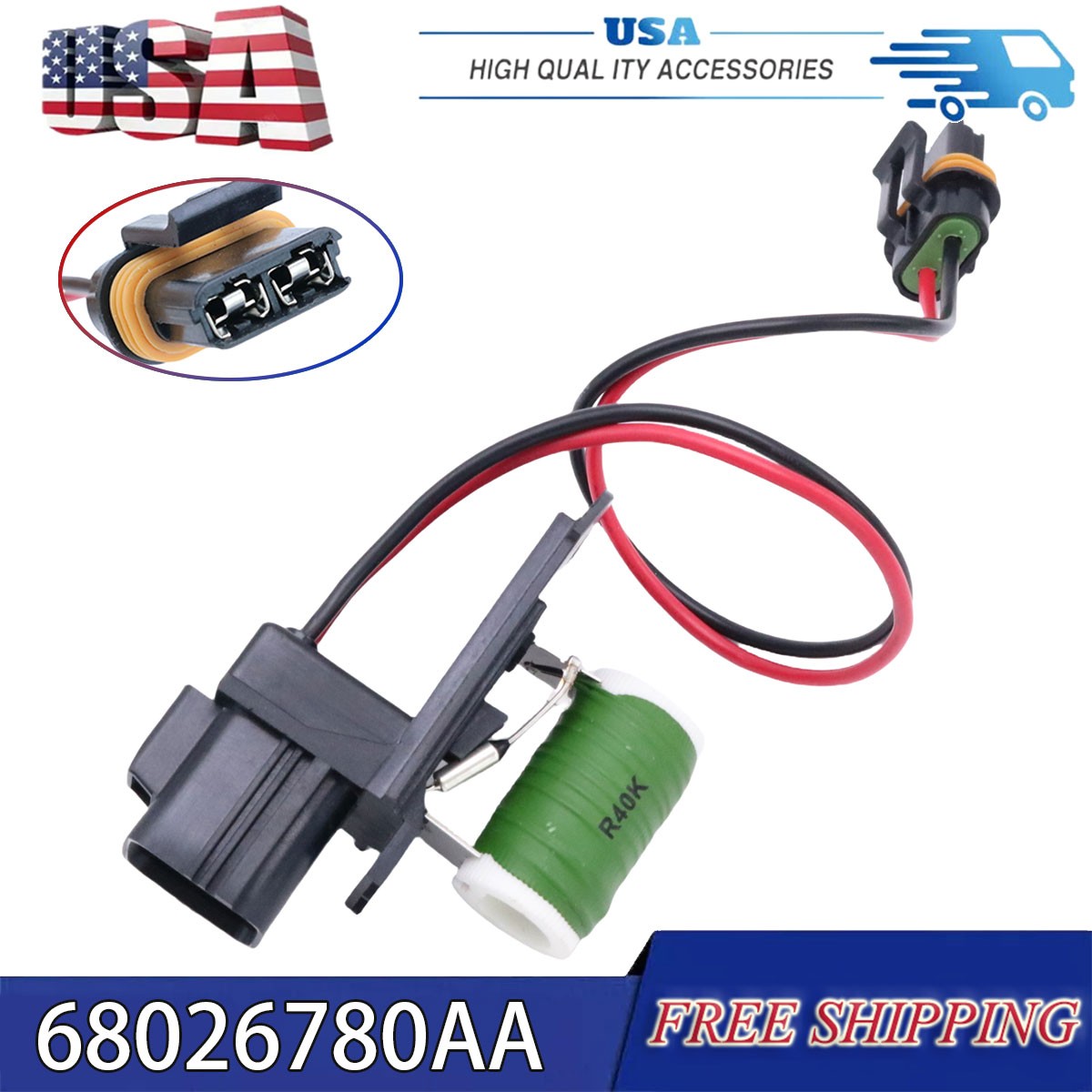 For 2008-2012 Jeep wrangler Liberty Nitro 68026780AA Wiring Fan Motor