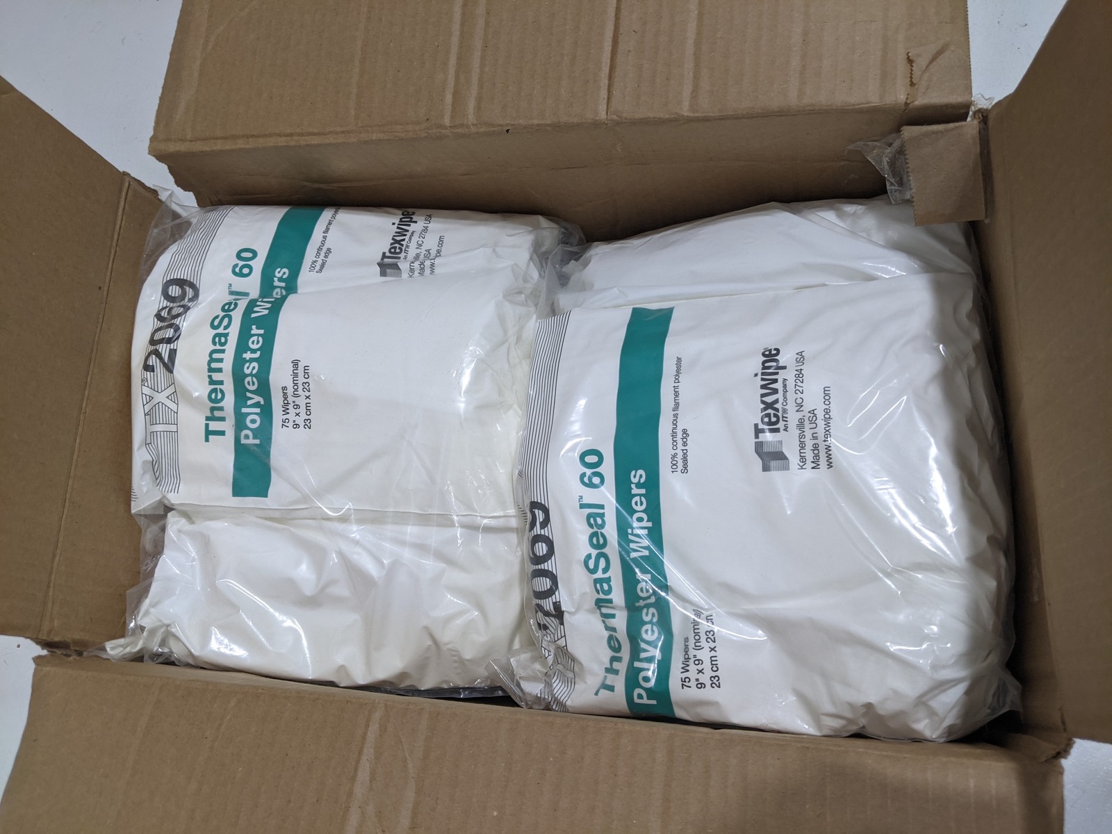 Texwipe TX2069 ThermaSeal 60 Cleanroom Wipers 9"x9" - 16 inner bags 1,200 NEW