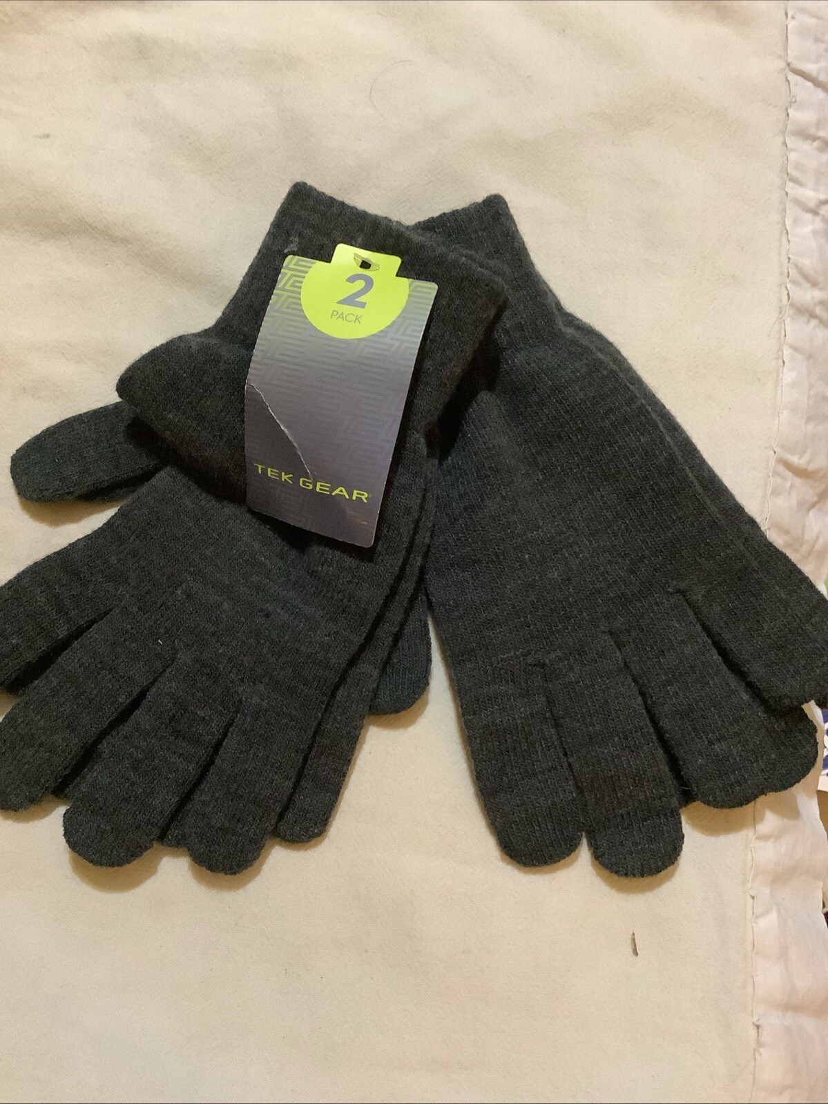 Tek Gear Men's 2-Pack Touchscreen Compatible Gloves Gray MSRP $20.00