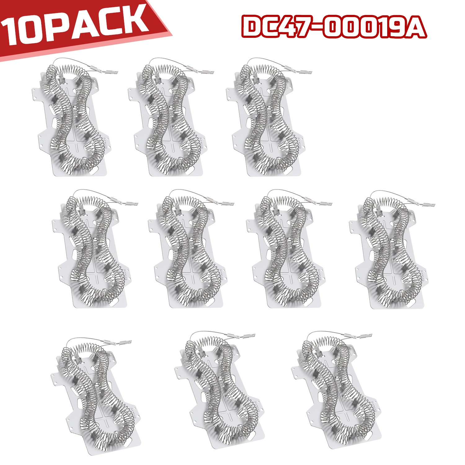 10 Pack DC47-00019A Dryer Heater Heating Element replacement for Maytag Samsung