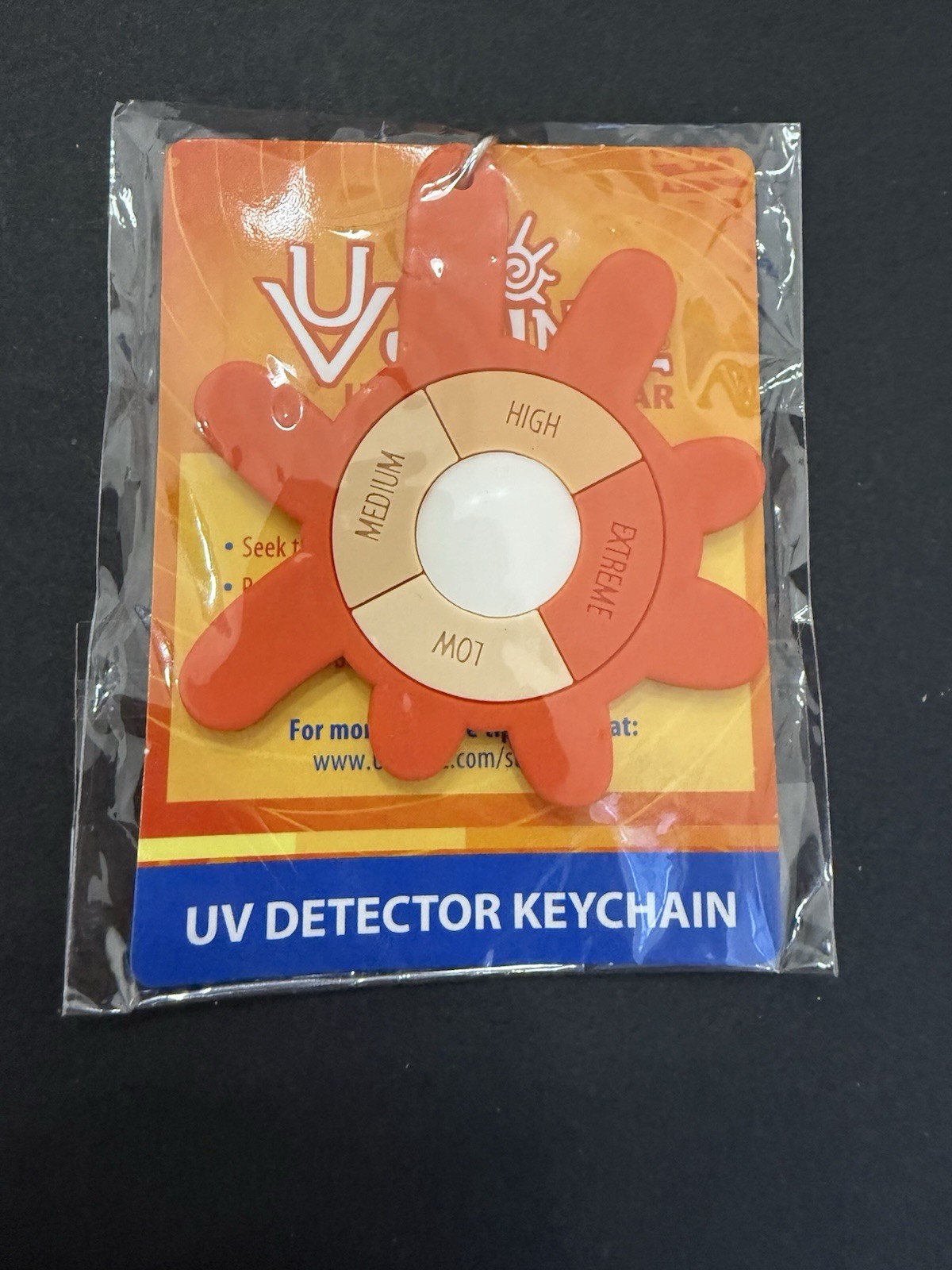 UV Skinz UV Detector Keychain Plastic Detect and Protect Skin from Sun's UV Rays