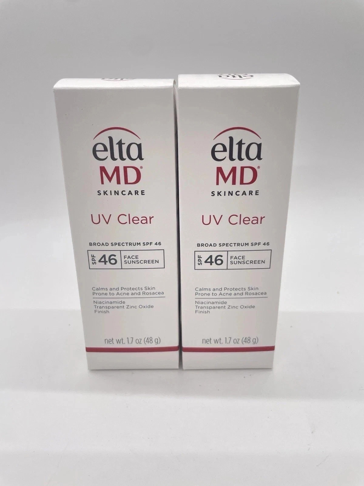 2 Pack Elta MD UV Clear Broad-spectrum Facial Sunscreen SPF 46 1.7 oz.