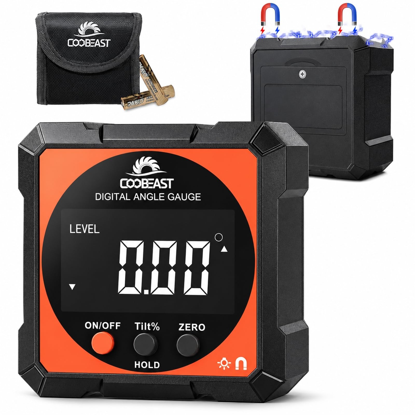 Compact Digital Level Angle Finder with Magnetic Base | Backlit Inclinometer Pro