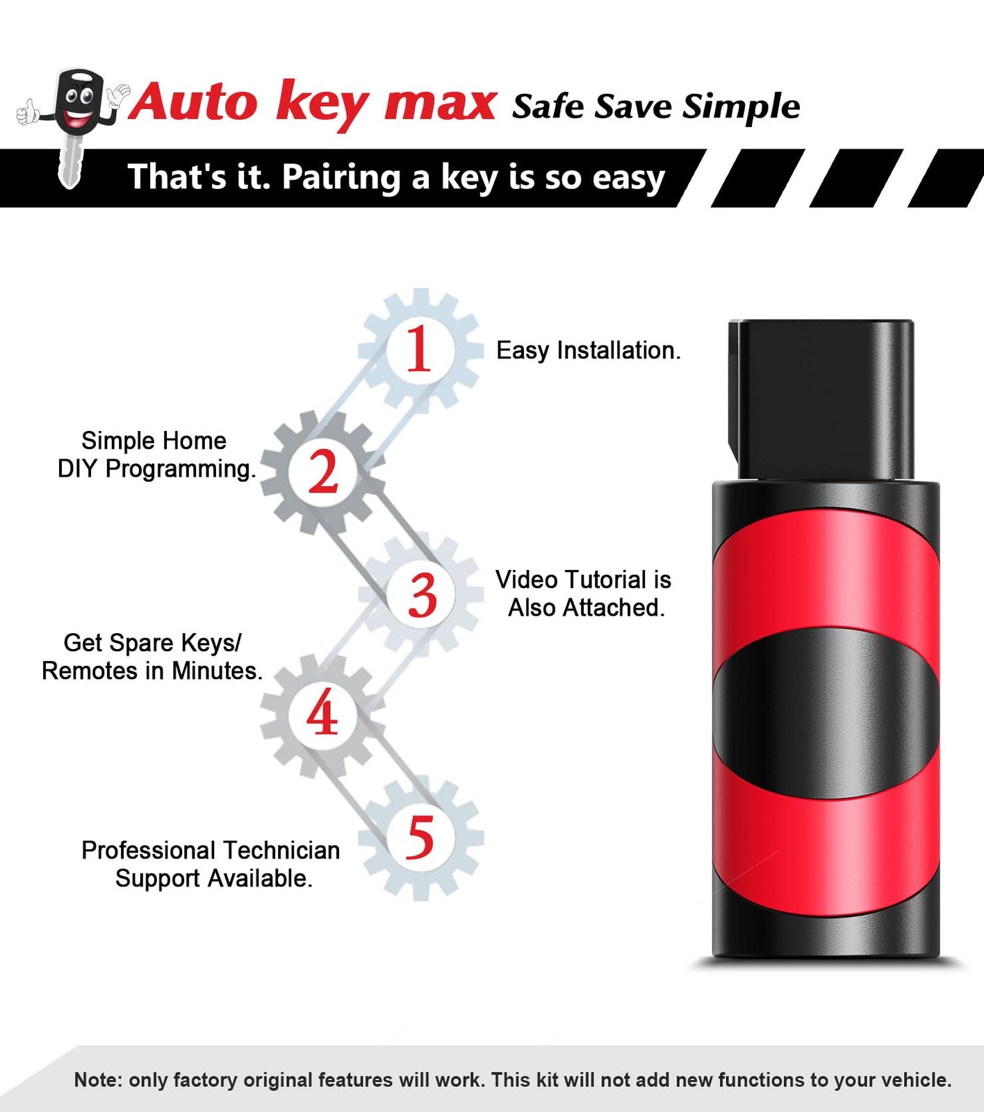 2 Programmable Keyfob Scanner Tool, Replacement DIY Programmer Kit for 2011-2018