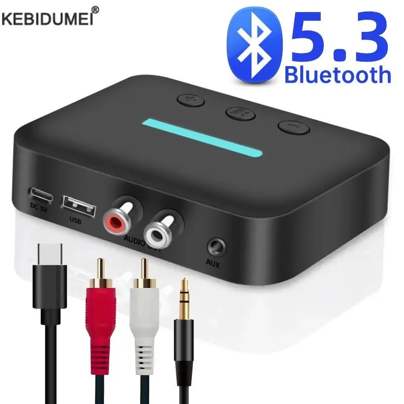 Bluetooth 5.3 Audio Receiver 3.5mm AUX RCA Adapter USB