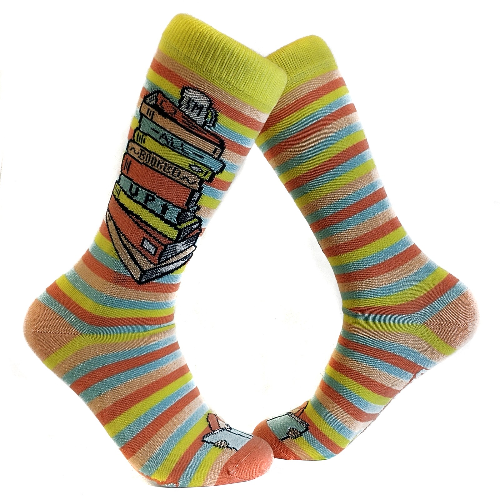 Women's I'm All Booked Up Socks Funny Reading Books Teacher Footwear