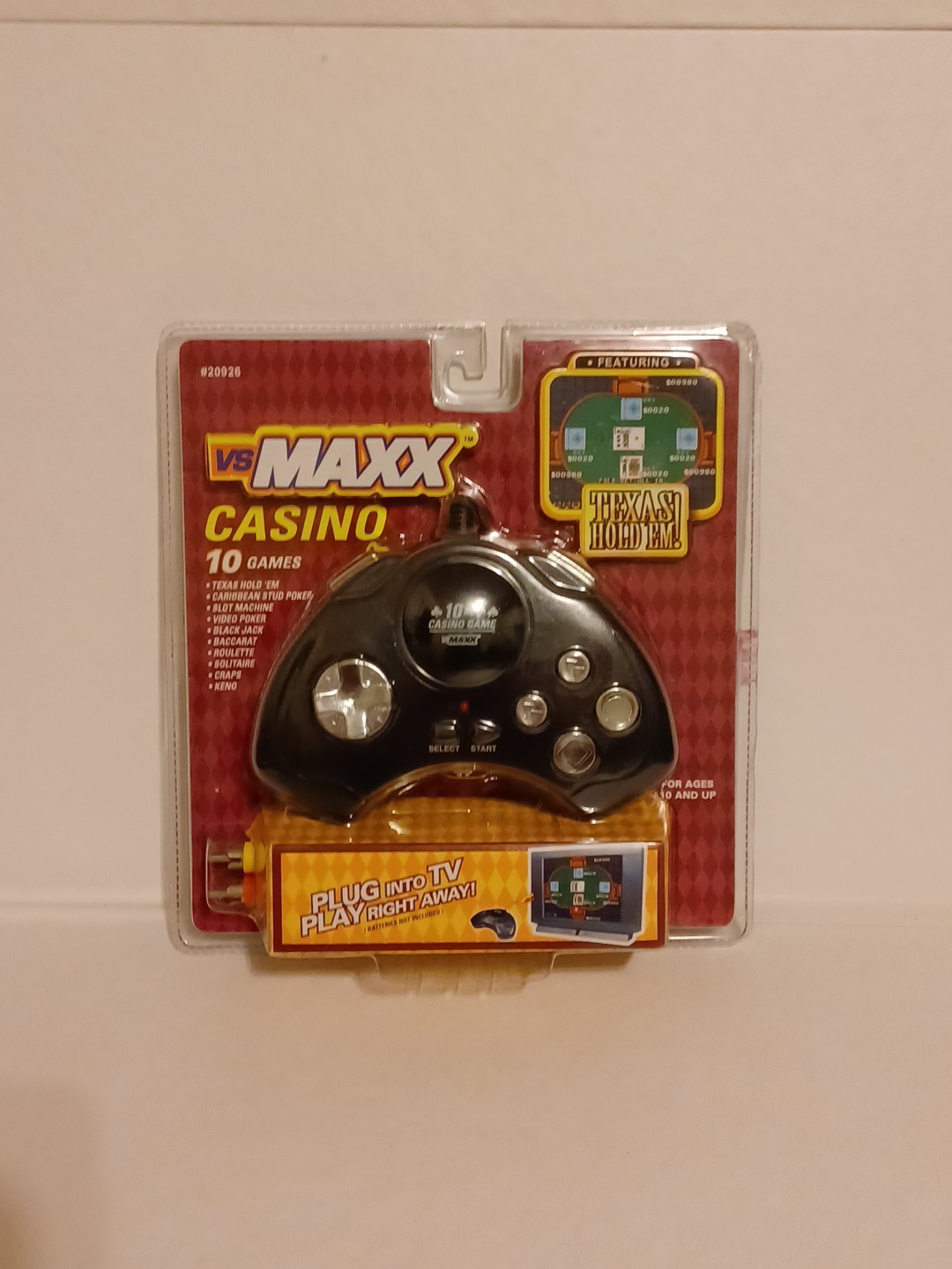 NEW & SEALED Vs Maxx Texas Hold 'Em 10 Casino Game TV Plug & Play
