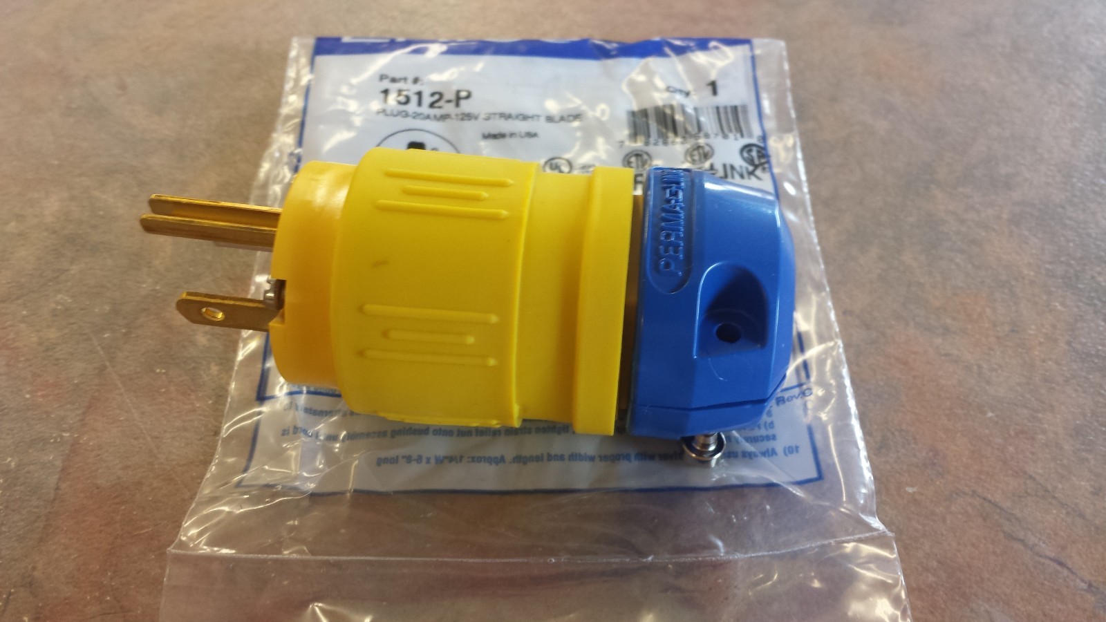 Ericson 1512-P  20A-125V  Nema 5-20  Yellow   Perma-Link   "Made in USA"    1433