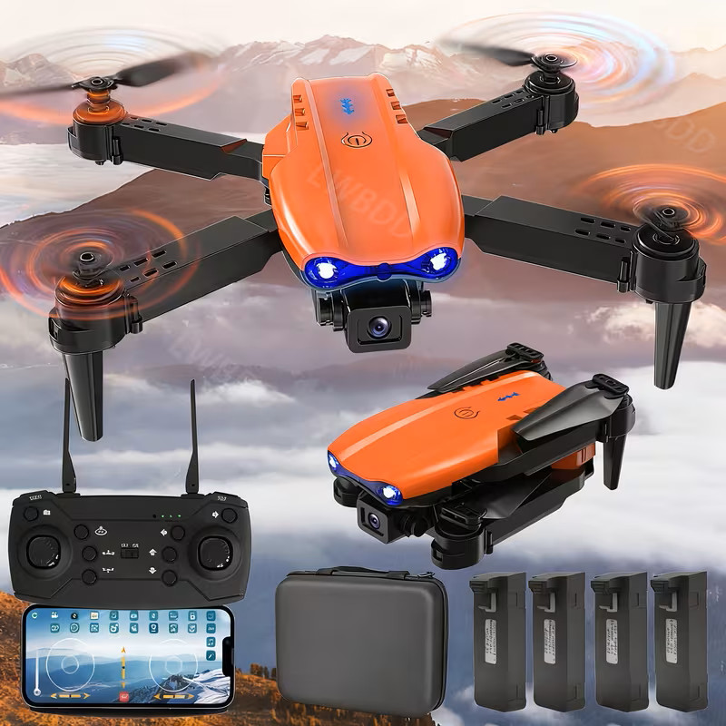 4K HD Camera Drone WiFi FPV RC Foldable Dual Camera with 1/2 Batteries