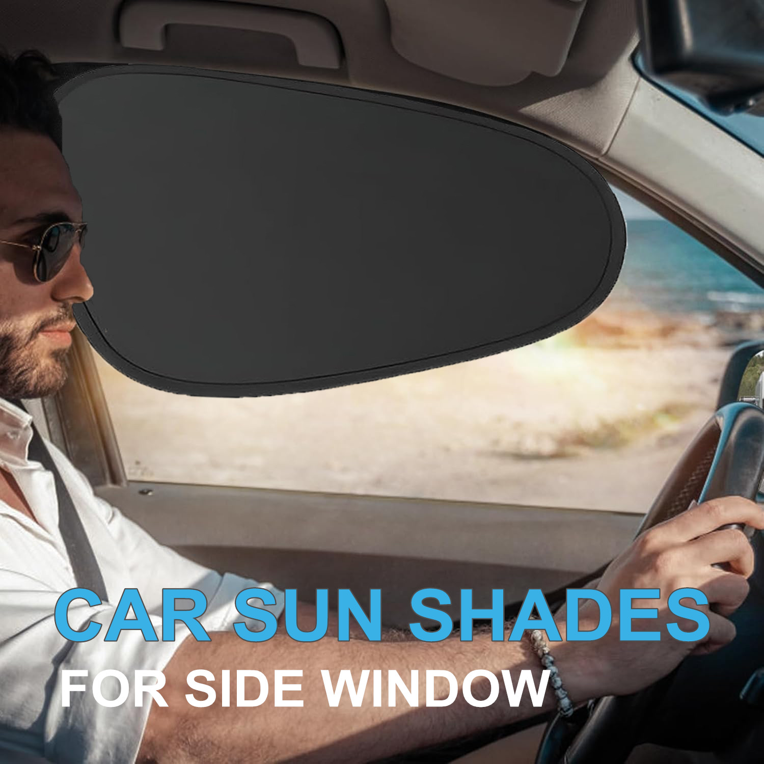 2 For Mini Cooper Car Side Window Sun Shade Static Cling UV Block Visor Extender