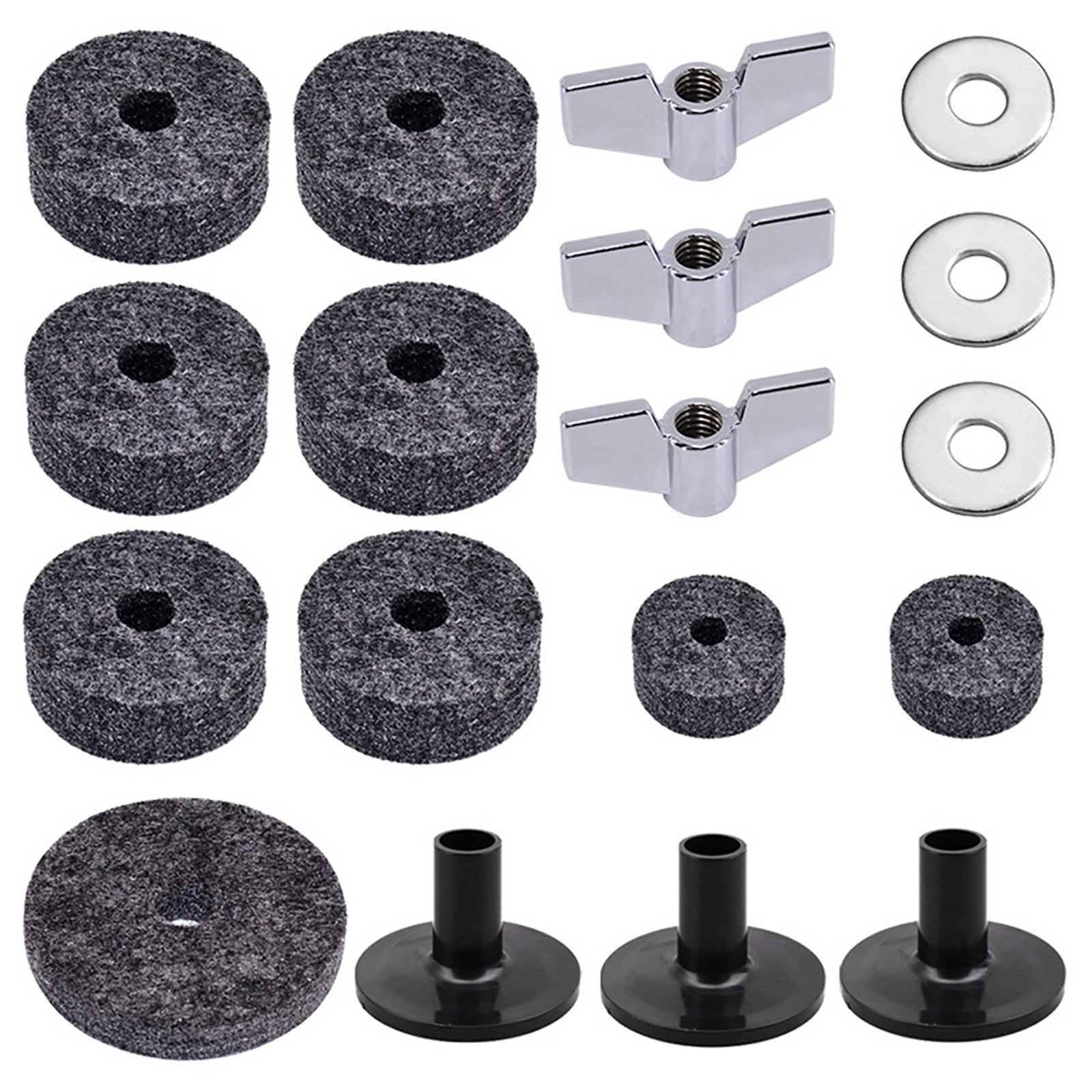 18Pcs Cymbal Accessories Cymbal Stand Felt Hi-Hat Clutch Cup Wing Drum Kit