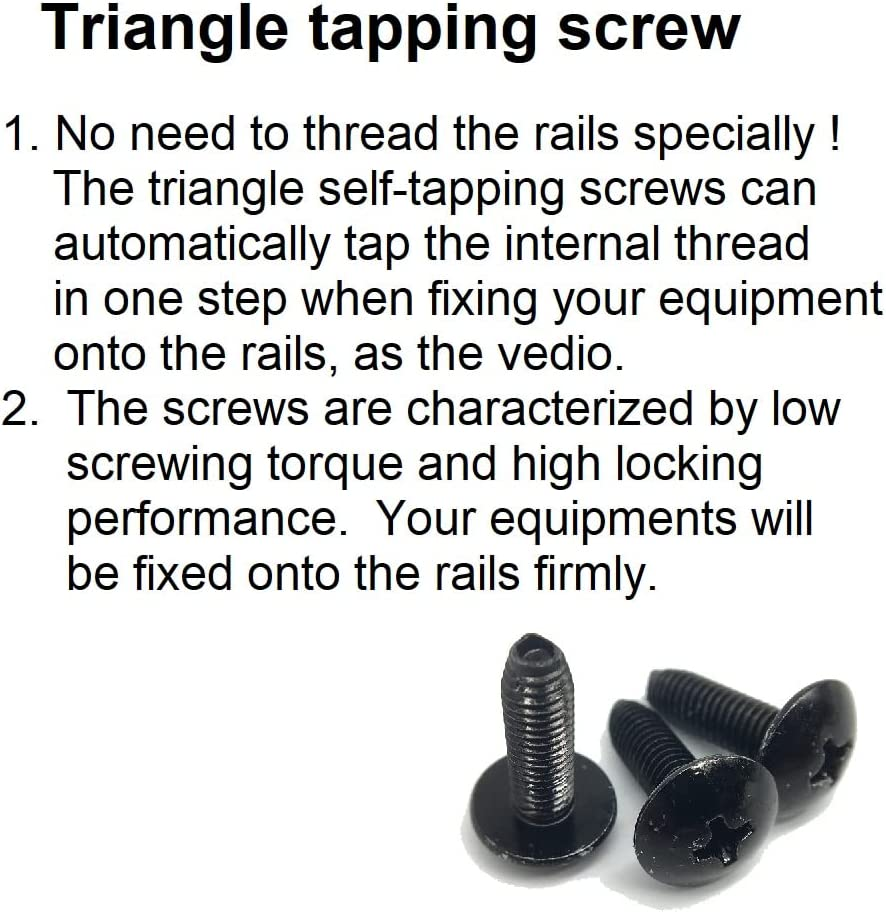 10U Steel Rack Rails Kit with Hardware - 2 Pieces