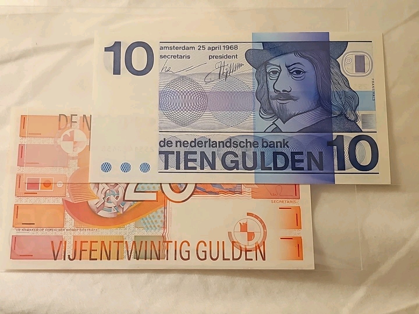 2note Set- Netherlands 10 Gulden P-91 And 25 Gulden NEW UNC Banknotes