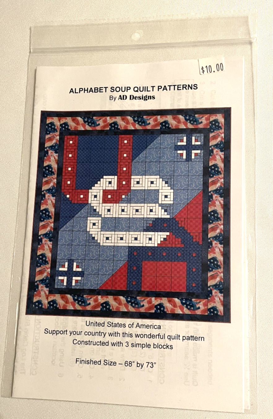 Alphabet Soup Quilt Patterns by AD Designs United States of America 68" X 73"