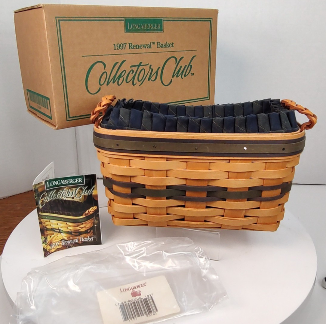 Longaberger 1997 Collectors Club 9"L x 5"W x 5"D Renewal Combo Basket NIB