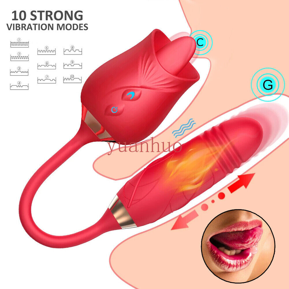 10-Speed-Rose-Female-Anniversary-Female-Gift-Massage-Tongue-Licking-Powerful-US