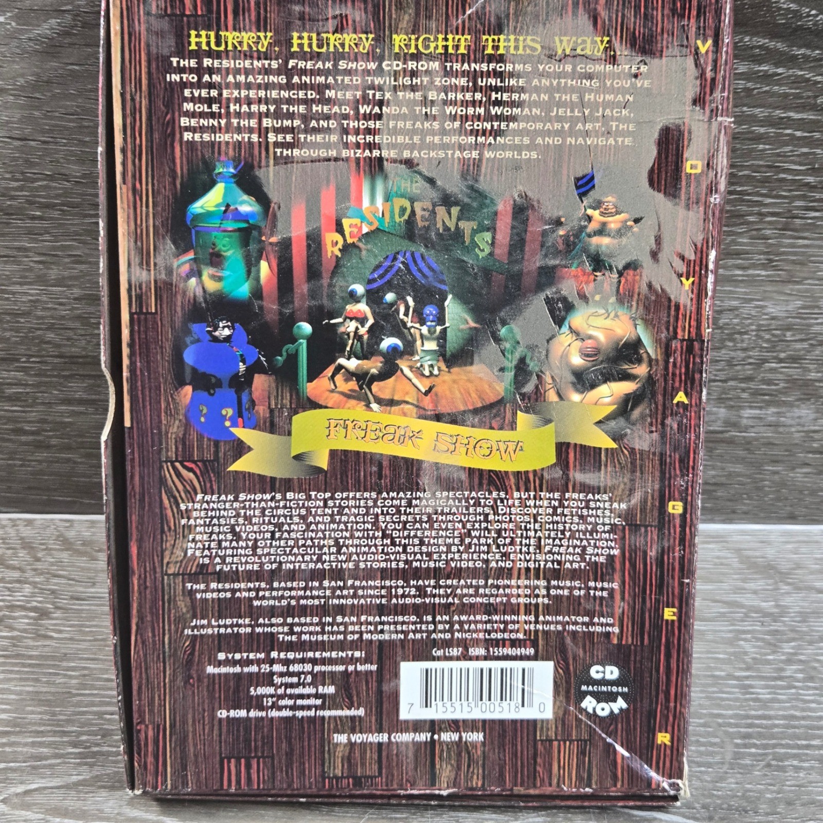 The Residents Freak Show Mac CD-ROM Vintage 1994 Big Box Software Tested