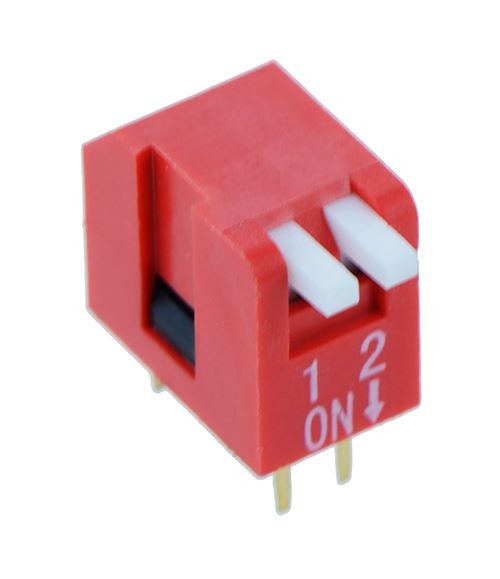 5x 2-Way Piano DIP DIL Red PCB Switch