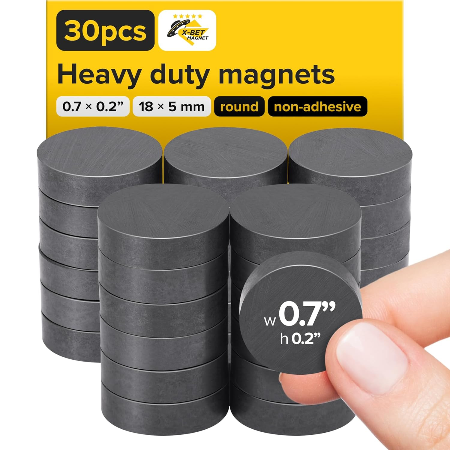 Ultra-Strong Ceramic round Magnets (0.7X0.2"/18X5Mm, 30 Pcs) - Heavy Duty Magnet