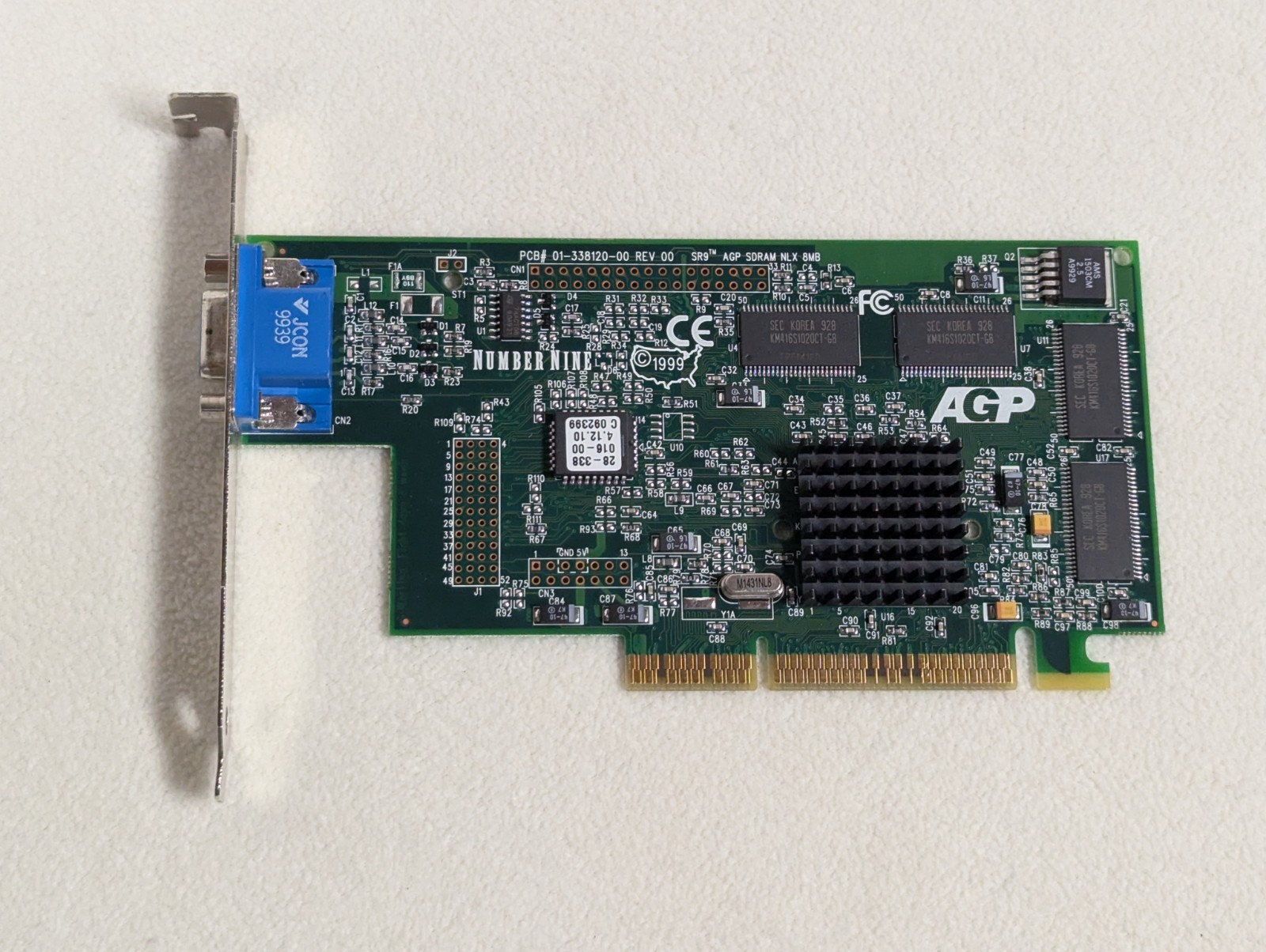 Vintage NUMBER NINE 8MB SDRAM AGP VGA Graphics Video Card IBM FRU: 33L1619