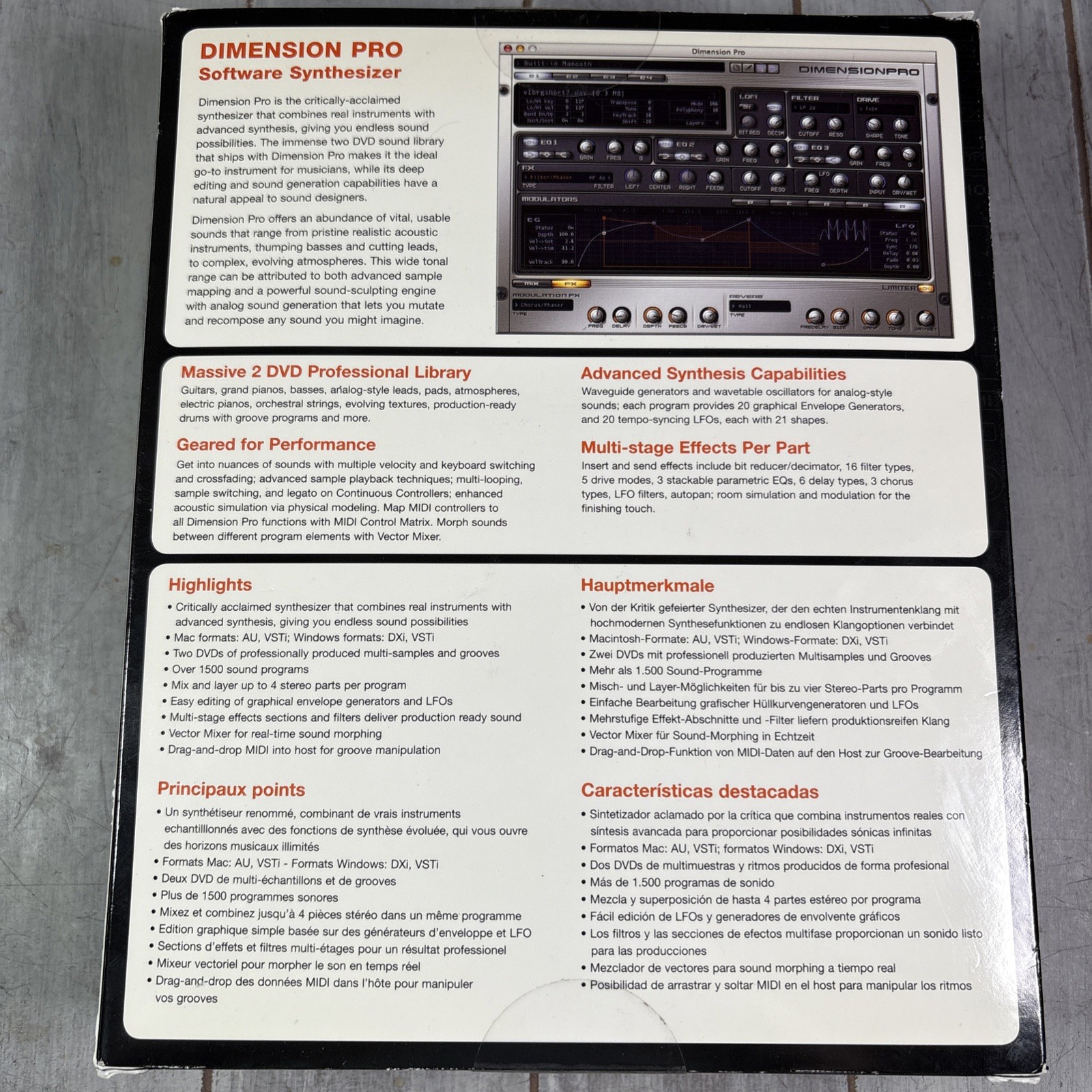 Cakewalk Dimension Pro Multiple Filter Mac & PC Software Virtual Synthesizer