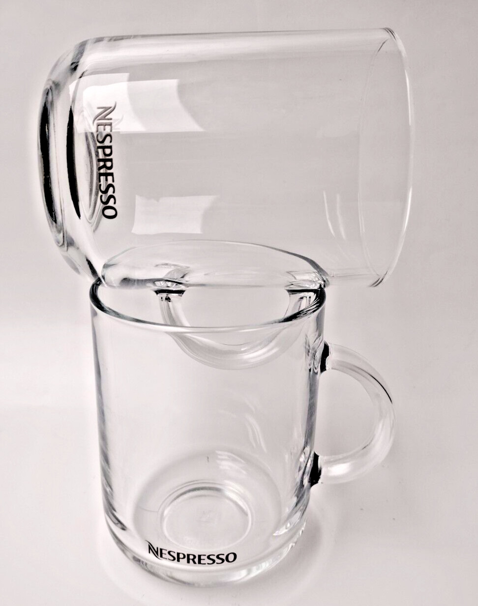 Pair of Nespresso Vertuo Glass Coffee Mugs by Konstantin Grcic France 13oz