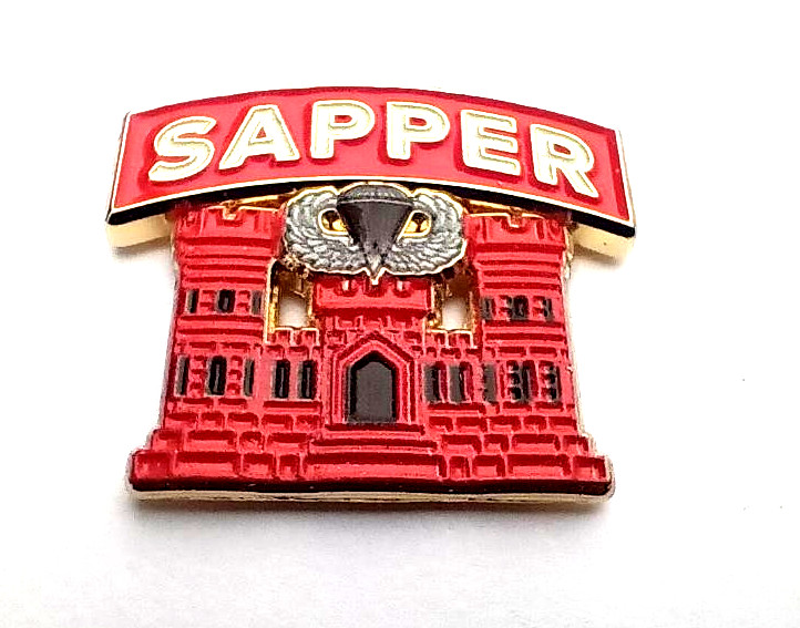 US ARMY SAPPER COMBAT ENGINEER (1-1/8") Military Hat Pin P14123