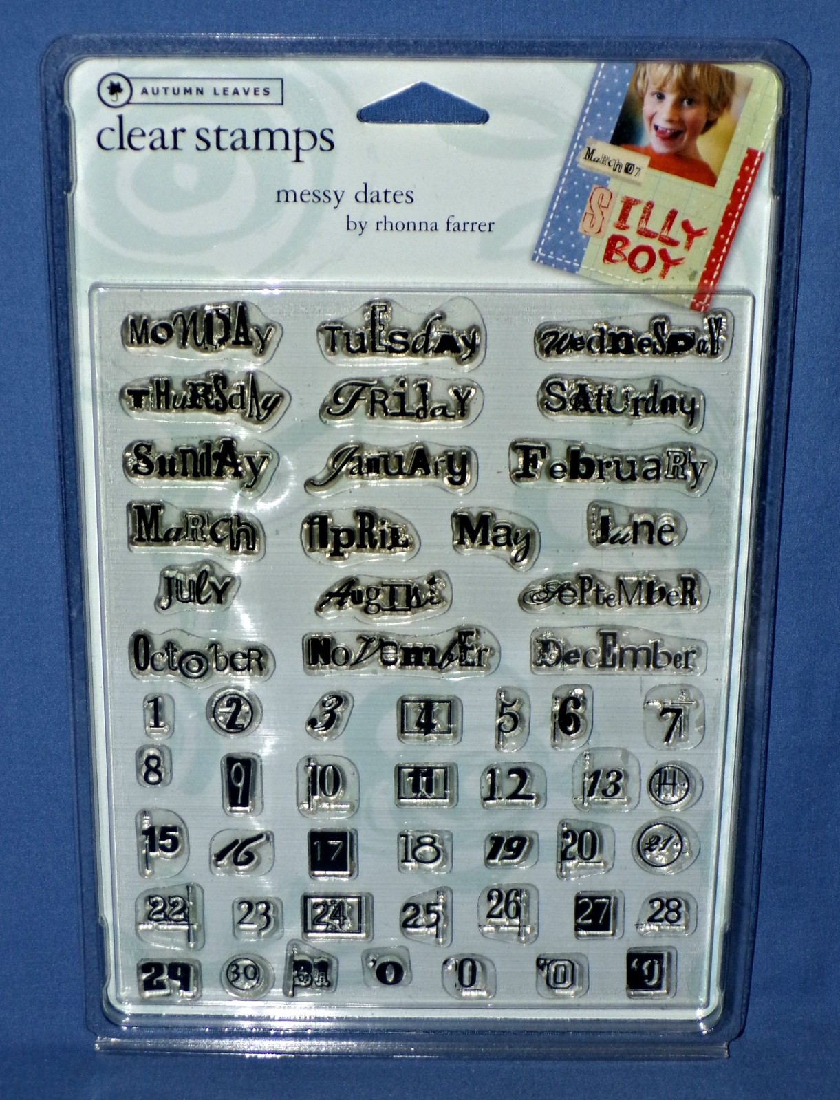 Autumn Leaves Clear Stamps Messy Dates by Rhonna Farrer New Free Ship