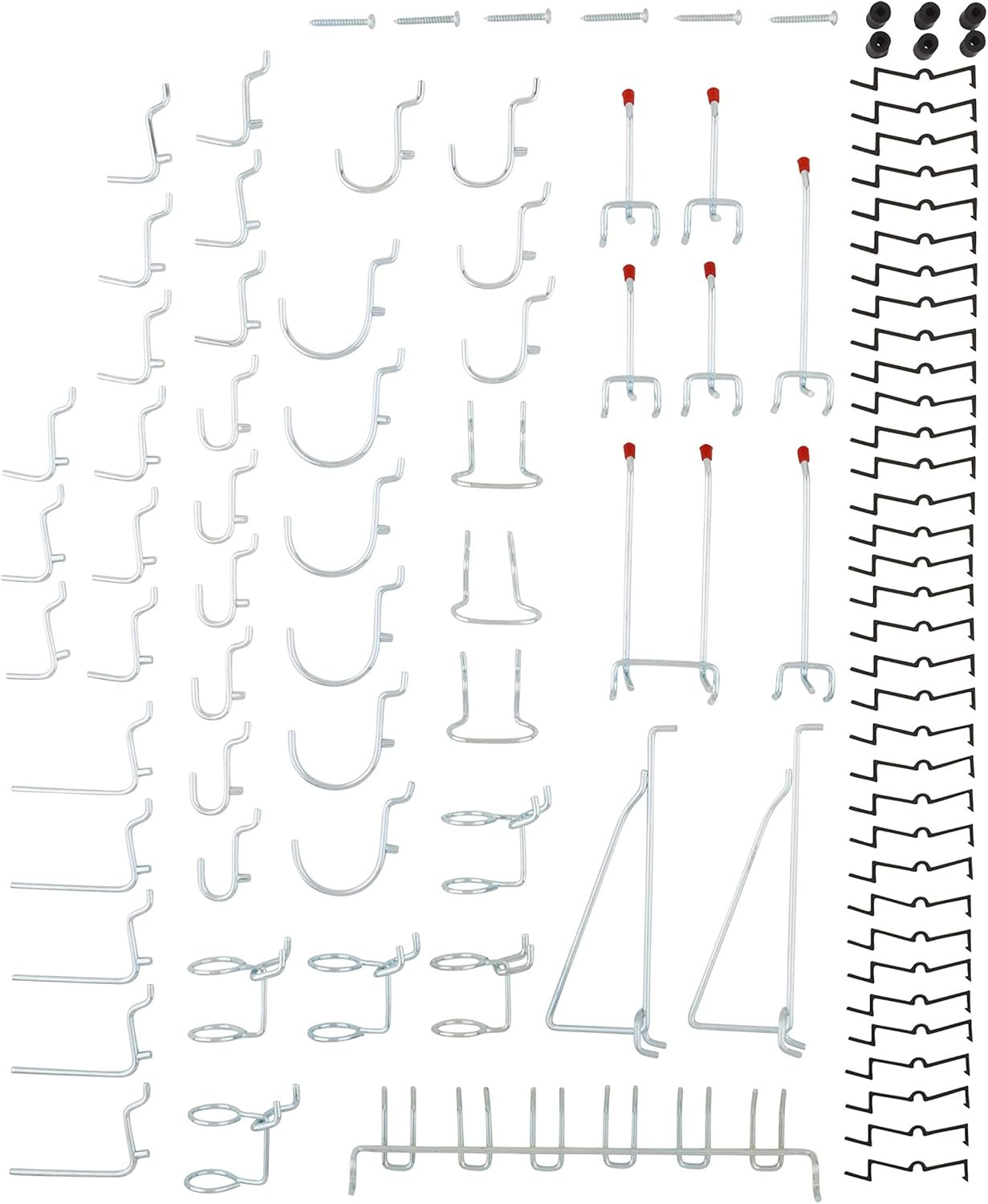 51 Piece Peg Board Hook Set, Multi-Tool Rack Increases Garage Storage, Workbench