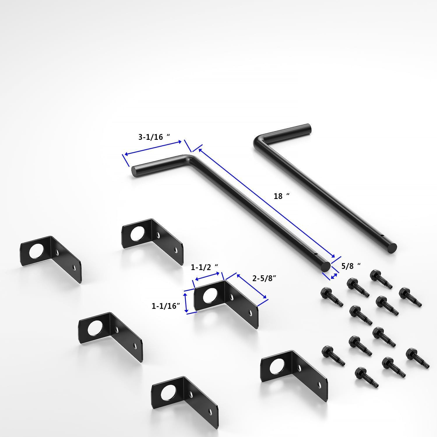 18" Gate Drop Rod, Cane Bolt- Easy to Install, Premium Black Plastic Spraying -