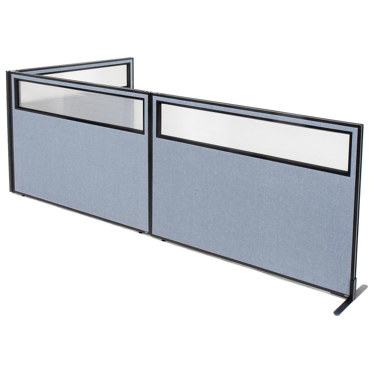 60-1/4"W x 42"H Freestanding 3-Panel Corner Room Divider with Partial Window