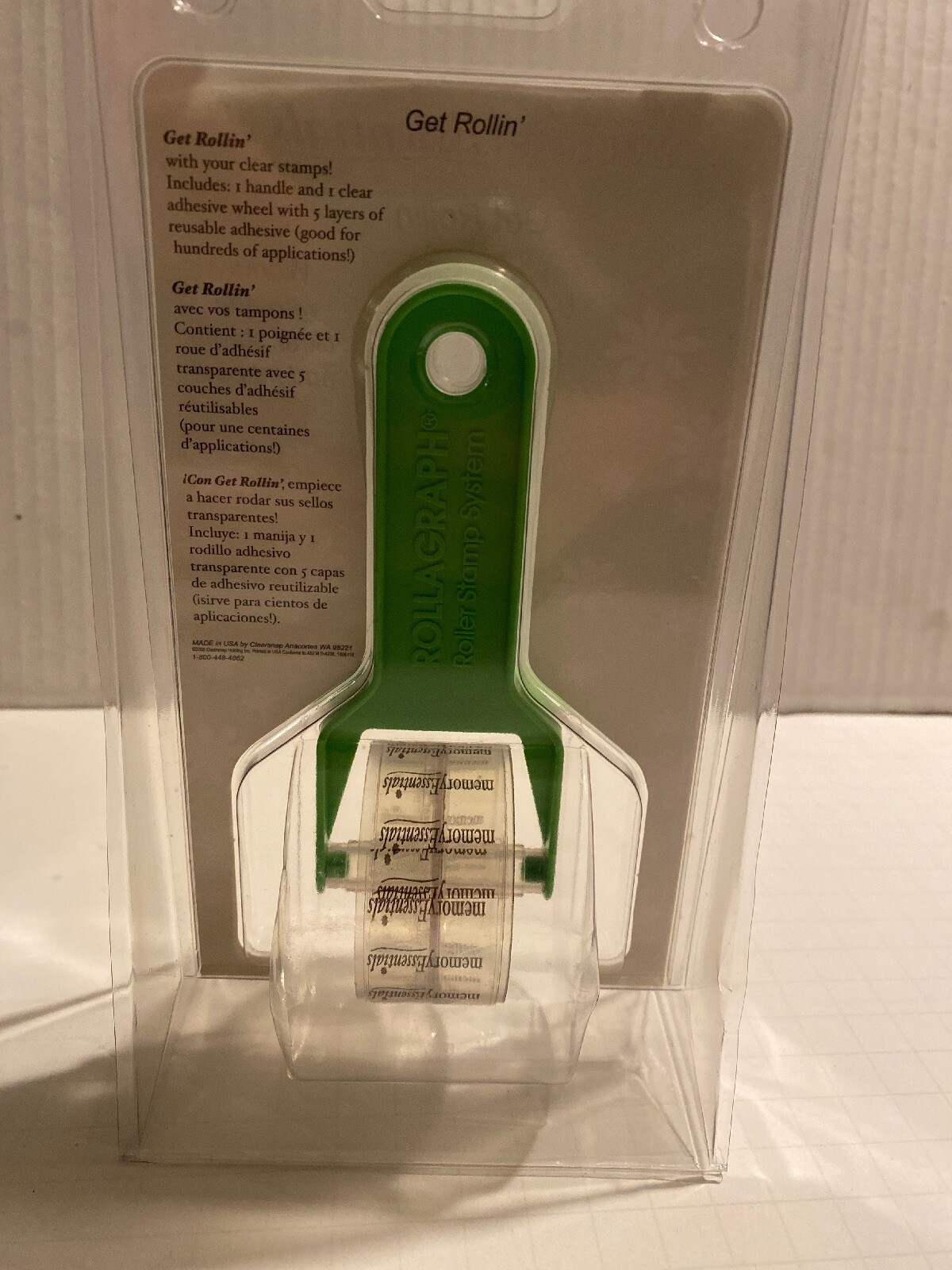Memory Essentials Scrapbooking Tool Get Rollin’ Adhesive Wheel With Handle New