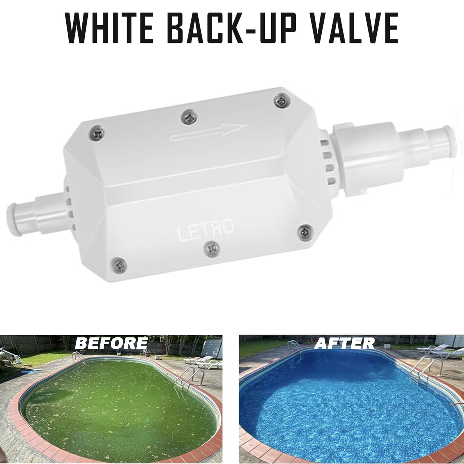 For Pentair E10 White Back-Up Valve Automatic Pool Cleaner for Legend 3/4-Wheel