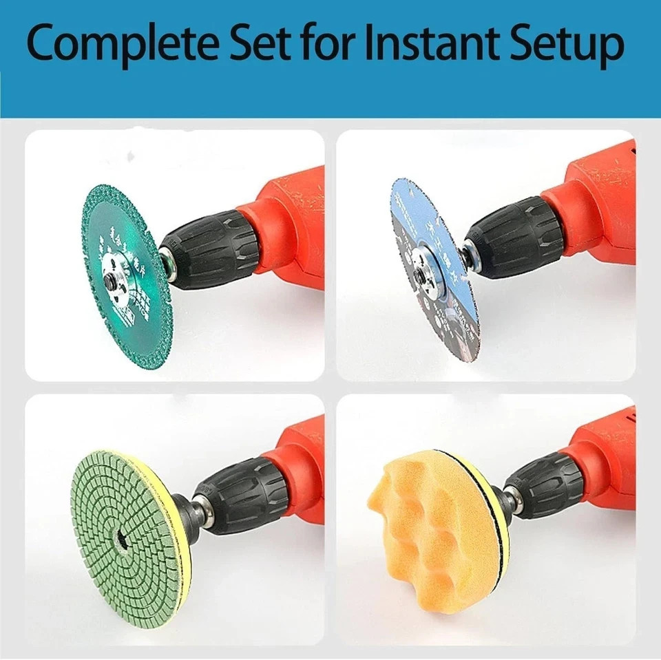 10mm 5Pcs Drill to Angle Grinder Adapter Set – Variable Rod Converter Tool