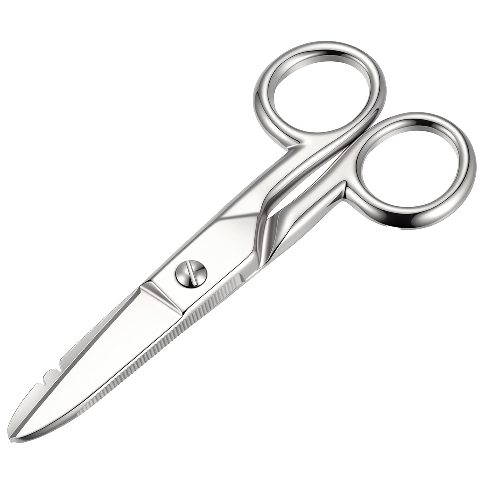 Electrician Scissors, 5.24 Inch Electrician Snips with 19&23 Stripping Notche...
