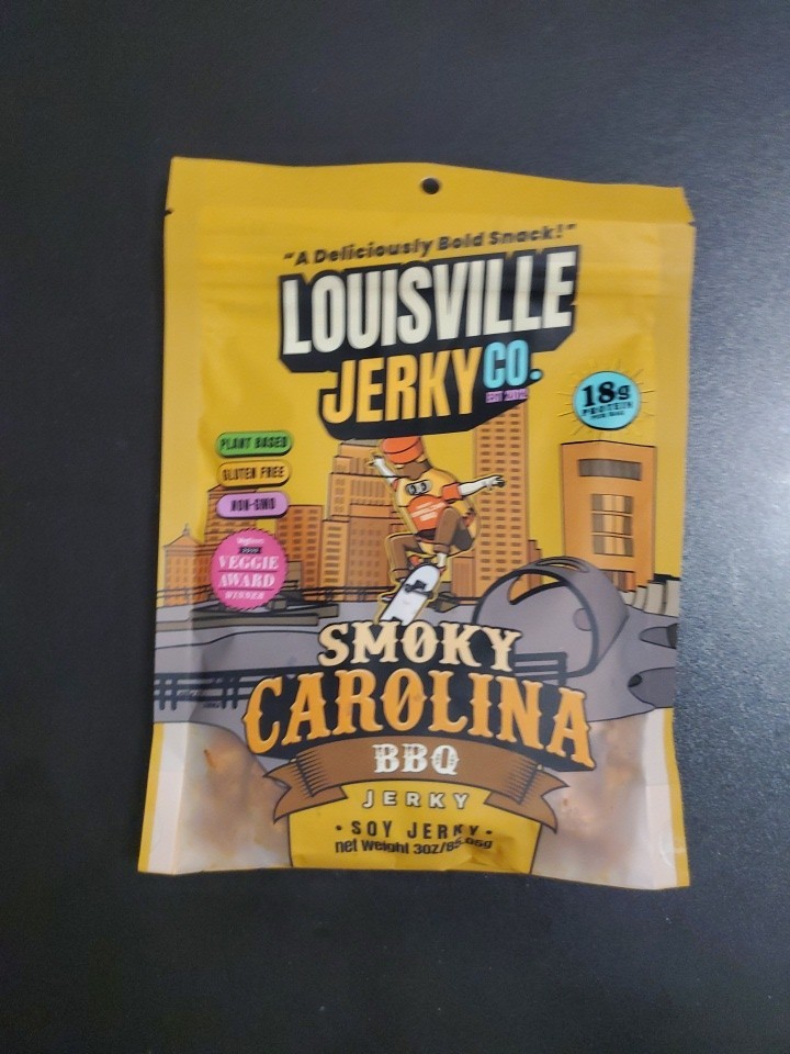 Louisville Jerky Co. Sweet & Smoky Carolina Mustard BBQ Vegan Jerky, Plant Based