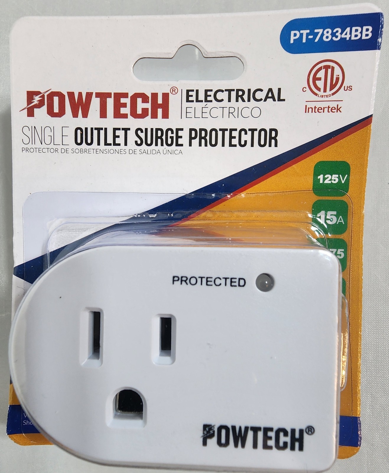 4-Pack Powtech Surge Protector Outlet Wall Plug Single Outlet Voltage Protection