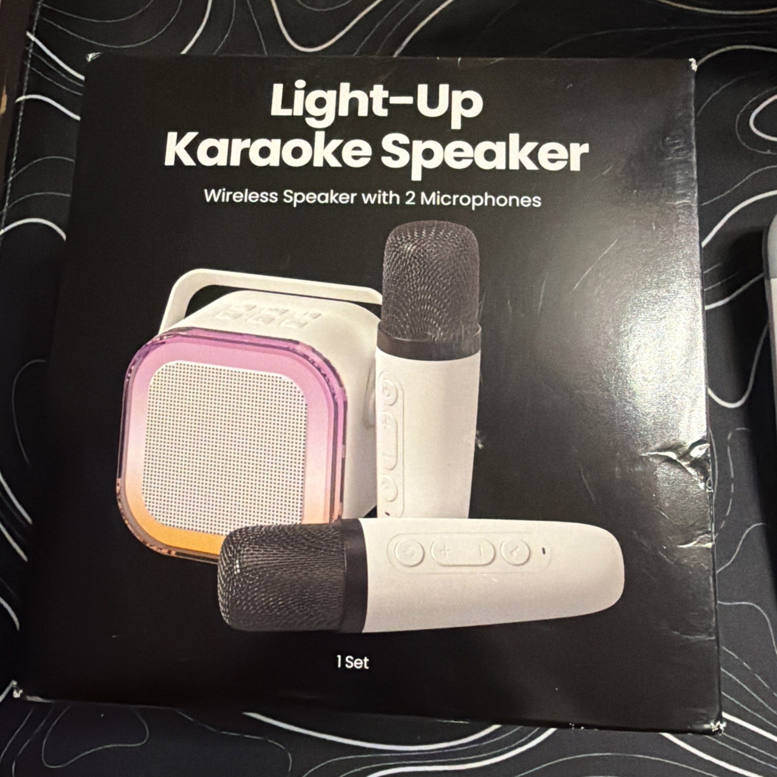 GEMS - Portable Karaoke Speaker with Microphones - White