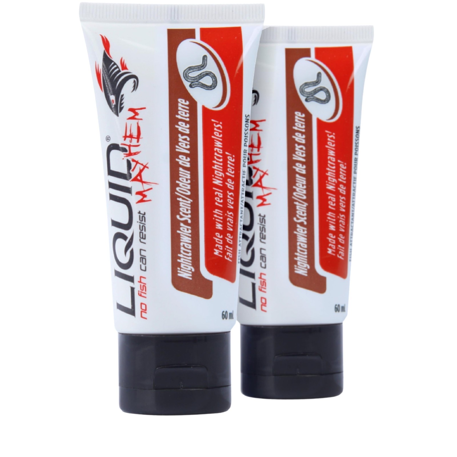 Liquid Mayhem Nightcrawler Fish Attractant Gel 60 Ml / 2 Oz 60 Uses 2-Pack Real