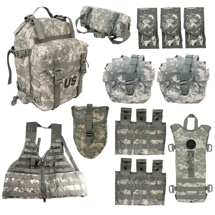 Army ACU Rifleman Kit- 3-Day Assault Pack, FLC Vest, and More - 12PC MOLLE Packs