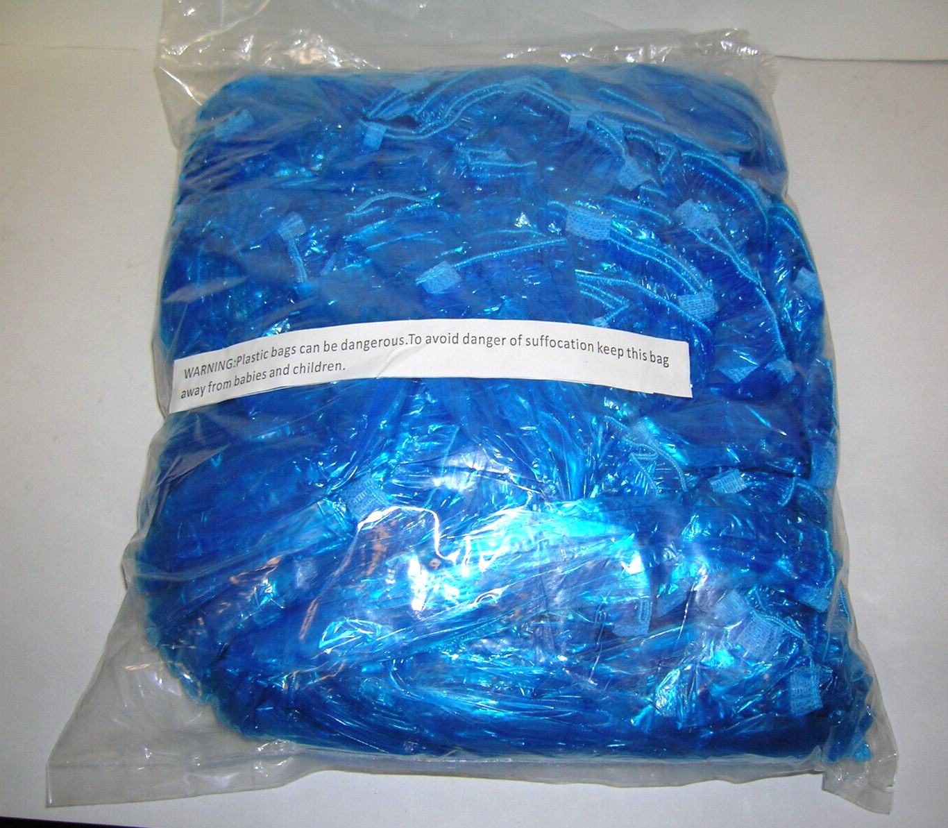 100 Polyethylene Disposable Arm Sleeve Covers w/ Elastic Ends 18in Long   Blue