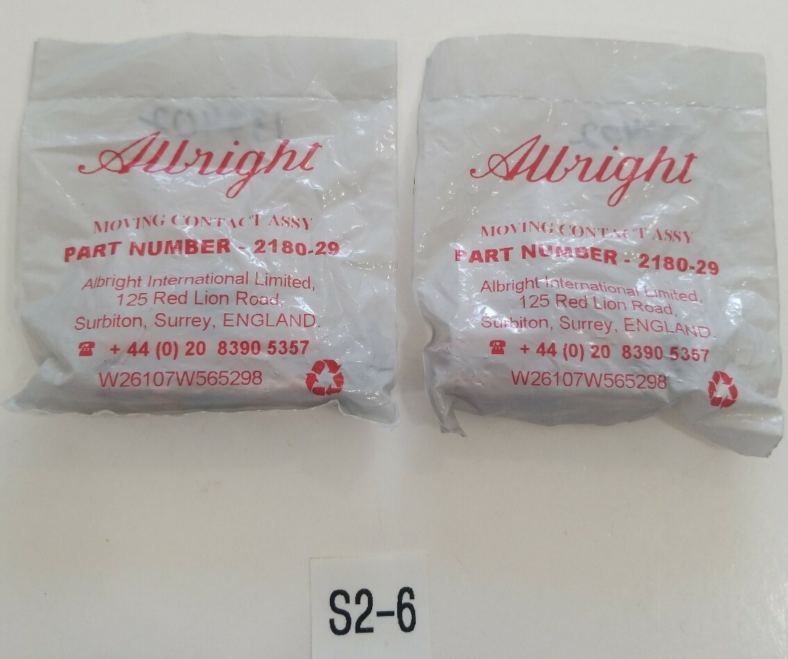 *NEW IN BAGS* LOT OF 2 Albright 2180-29 Moving Contact Assembly  + Fast Shipping