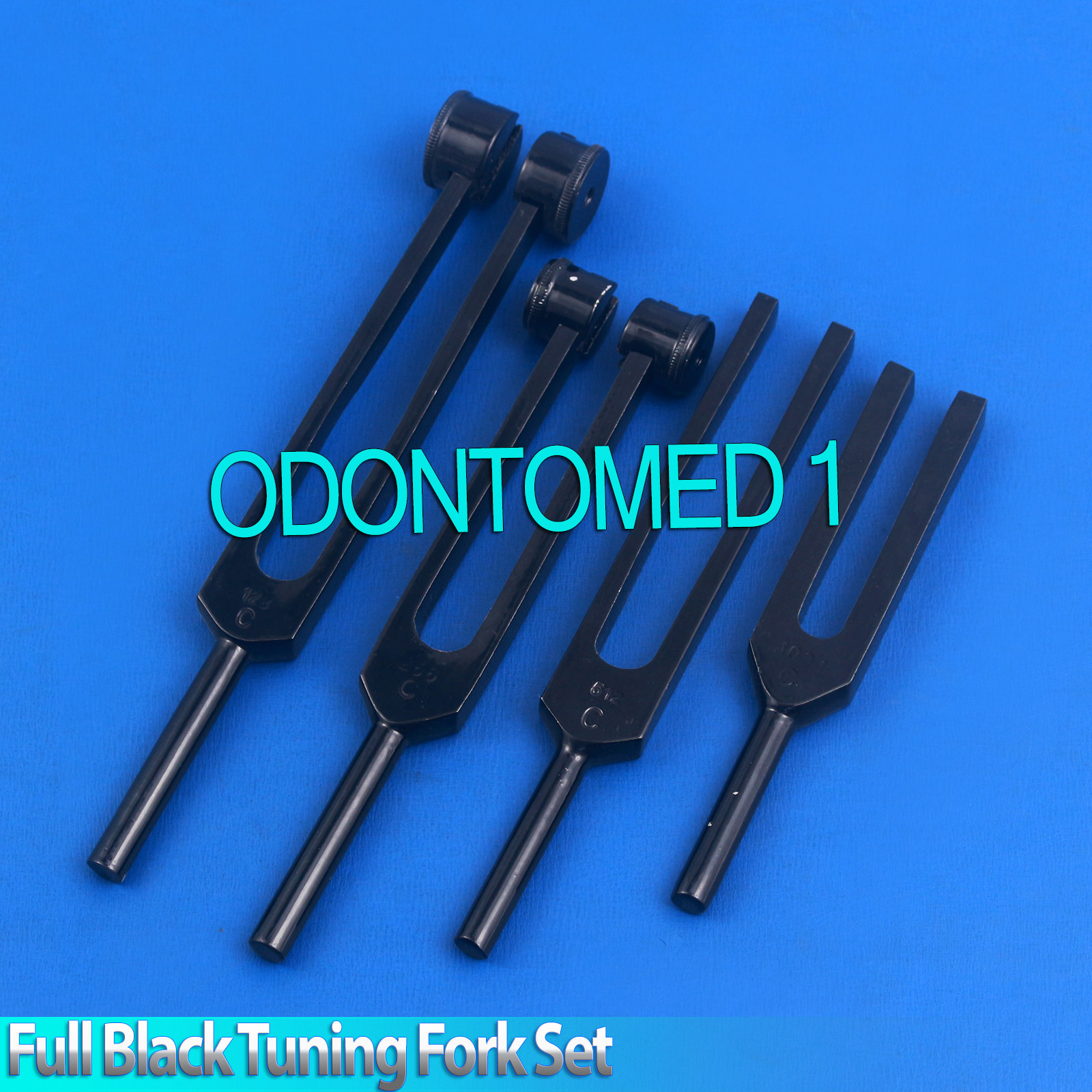 Full Black Tuning Fork Set Of 4 Pieces Medical Surgical Diagnostic Instruments