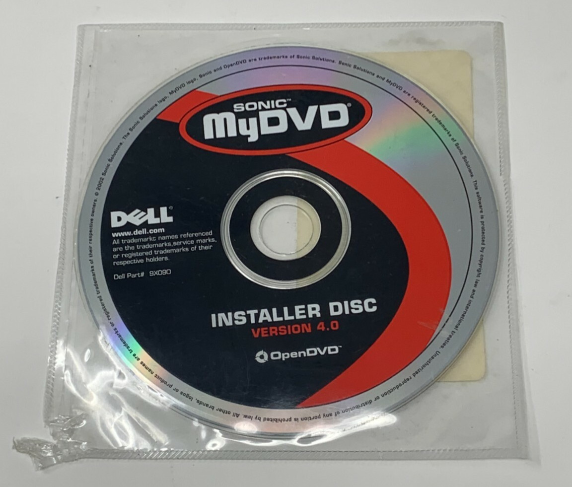 Sonic MyDVD Installer Disc Version 4.0 Dell
