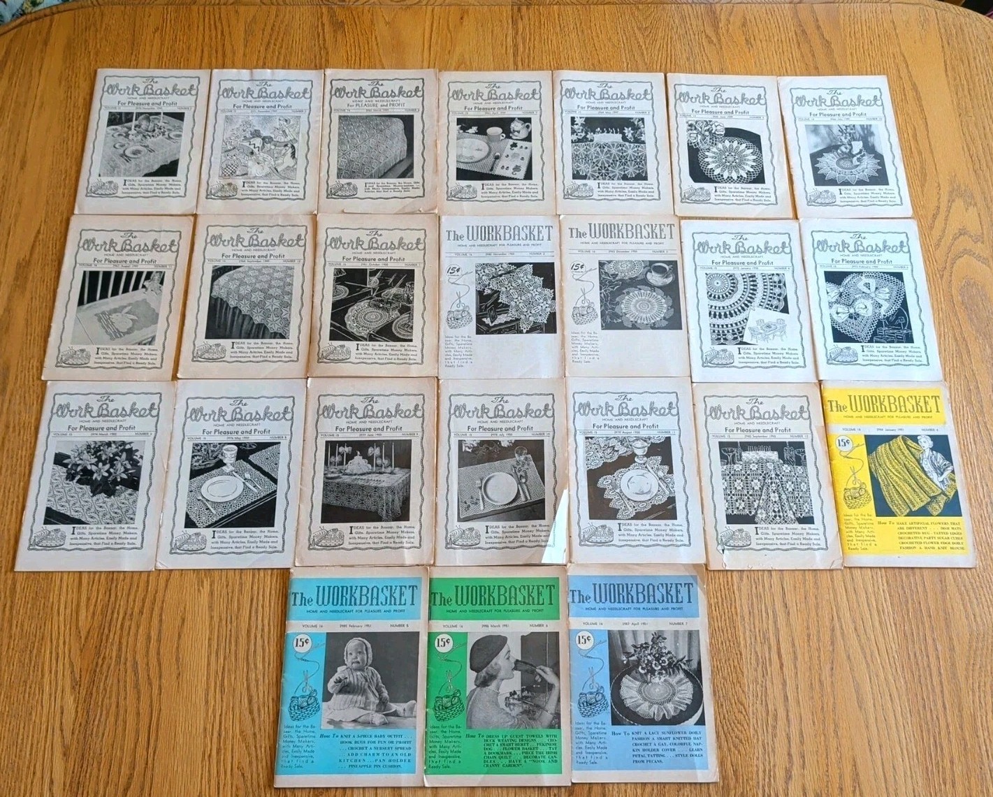 Vintage Lot of 24 The Workbasket Magazines 1949 1950 1951 Crochet Sewing