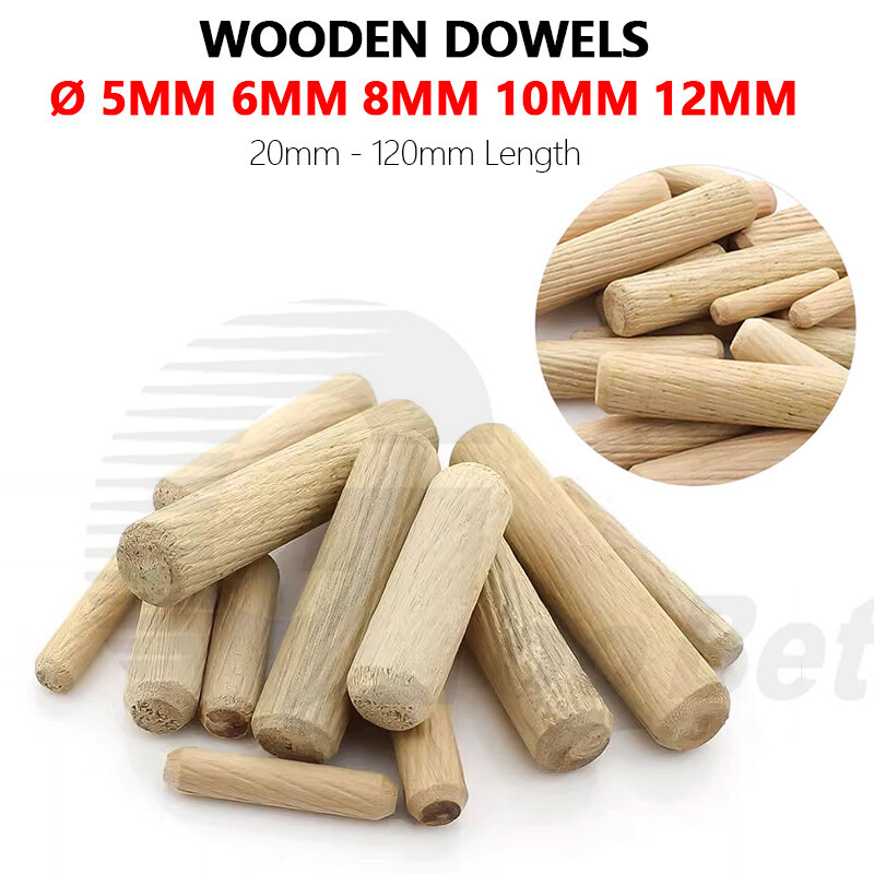 Furniture Wooden Dowels Chamfered Fluted Pin Wood Dowels 5mm 6mm 8mm 10mm 12mm