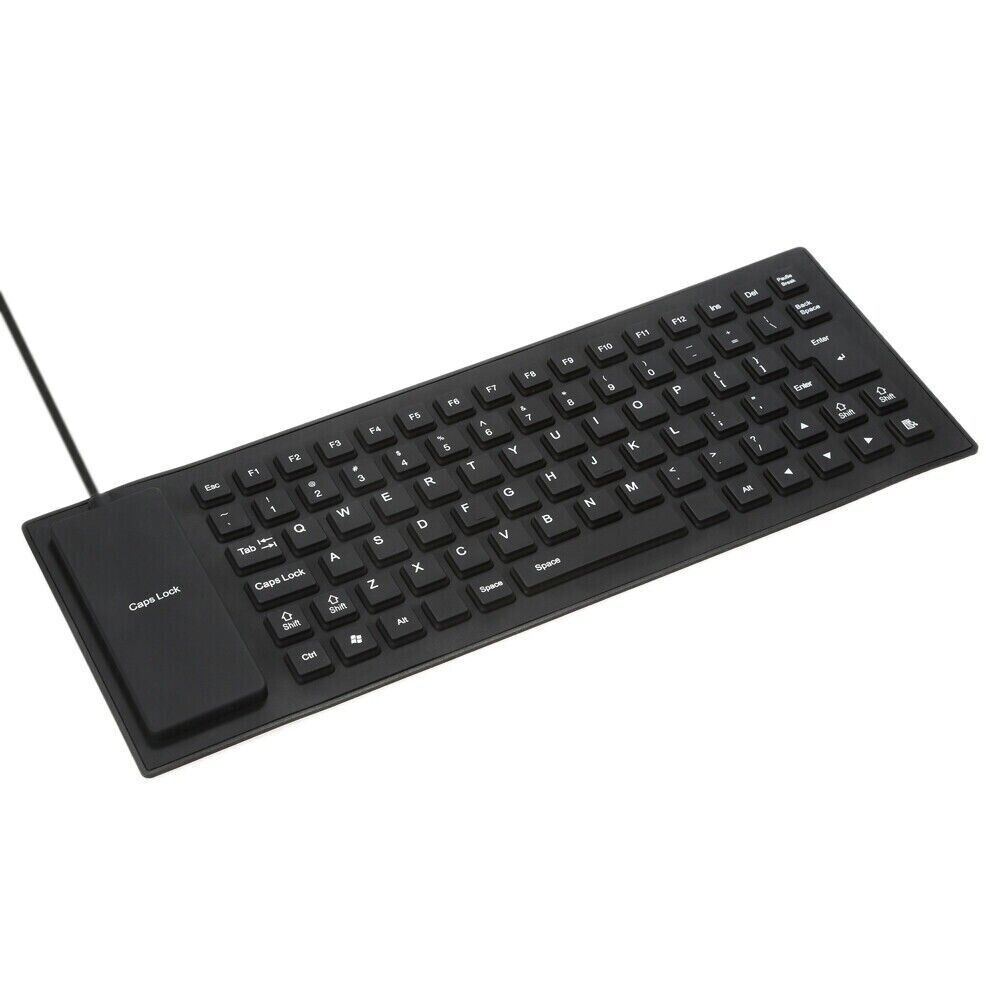 Foldable Silicone Keyboard Waterproof USB Flexible Roll Up Dustproof Full Size